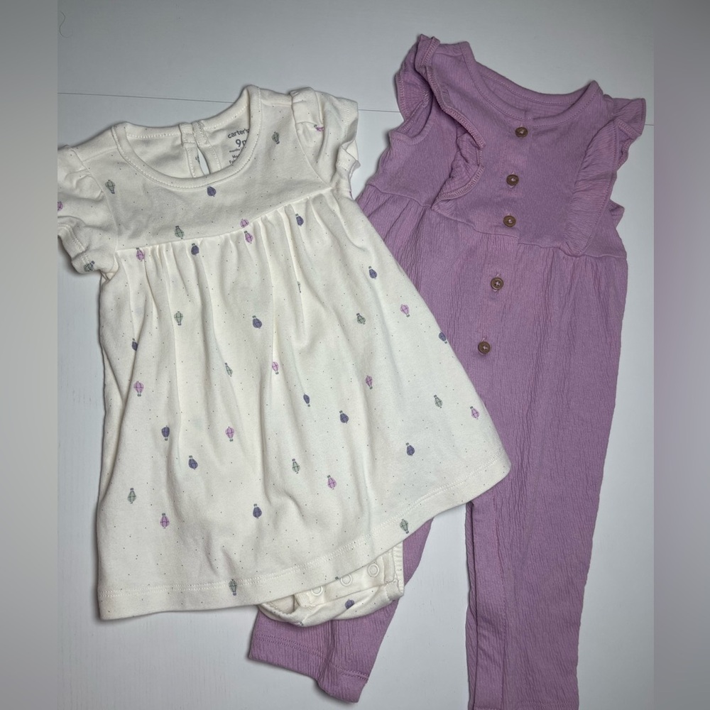 Carter’s White and Purple Baby Outfit Bundle